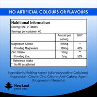 New Leaf Magnesium & Zinc 6 Month Supply